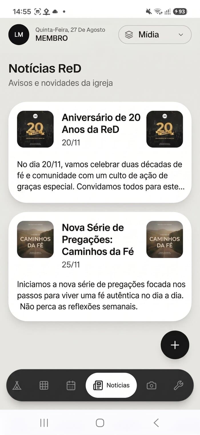 Tela de Notícias